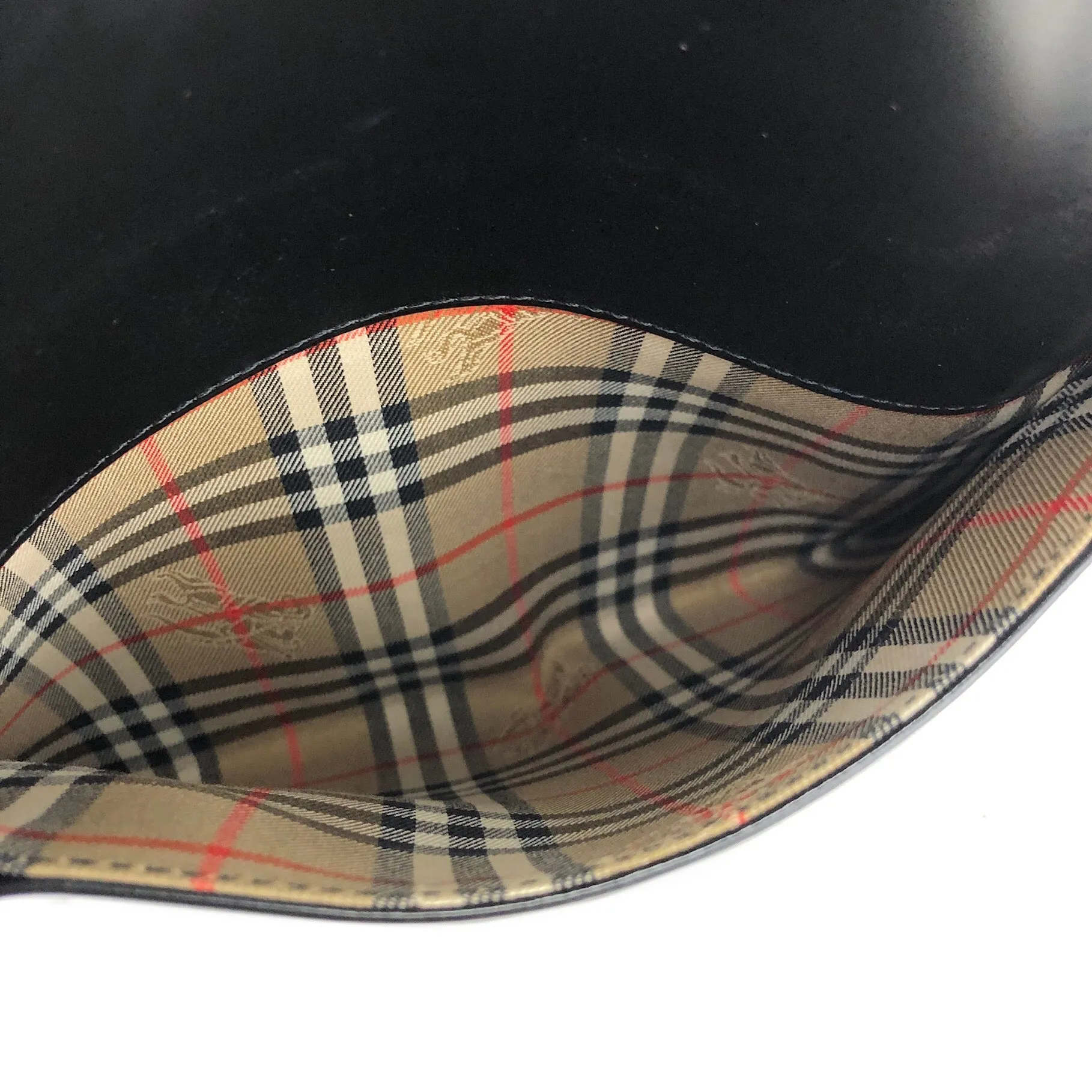 Burberrys Classic check Bucket Totebag Shoulder bag Black Vintage Old njai3y