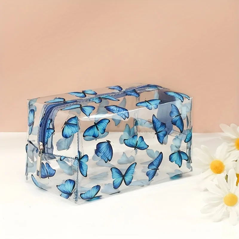 Butterfly Print Cosmetic Bag Waterproof Travel Storage Bag