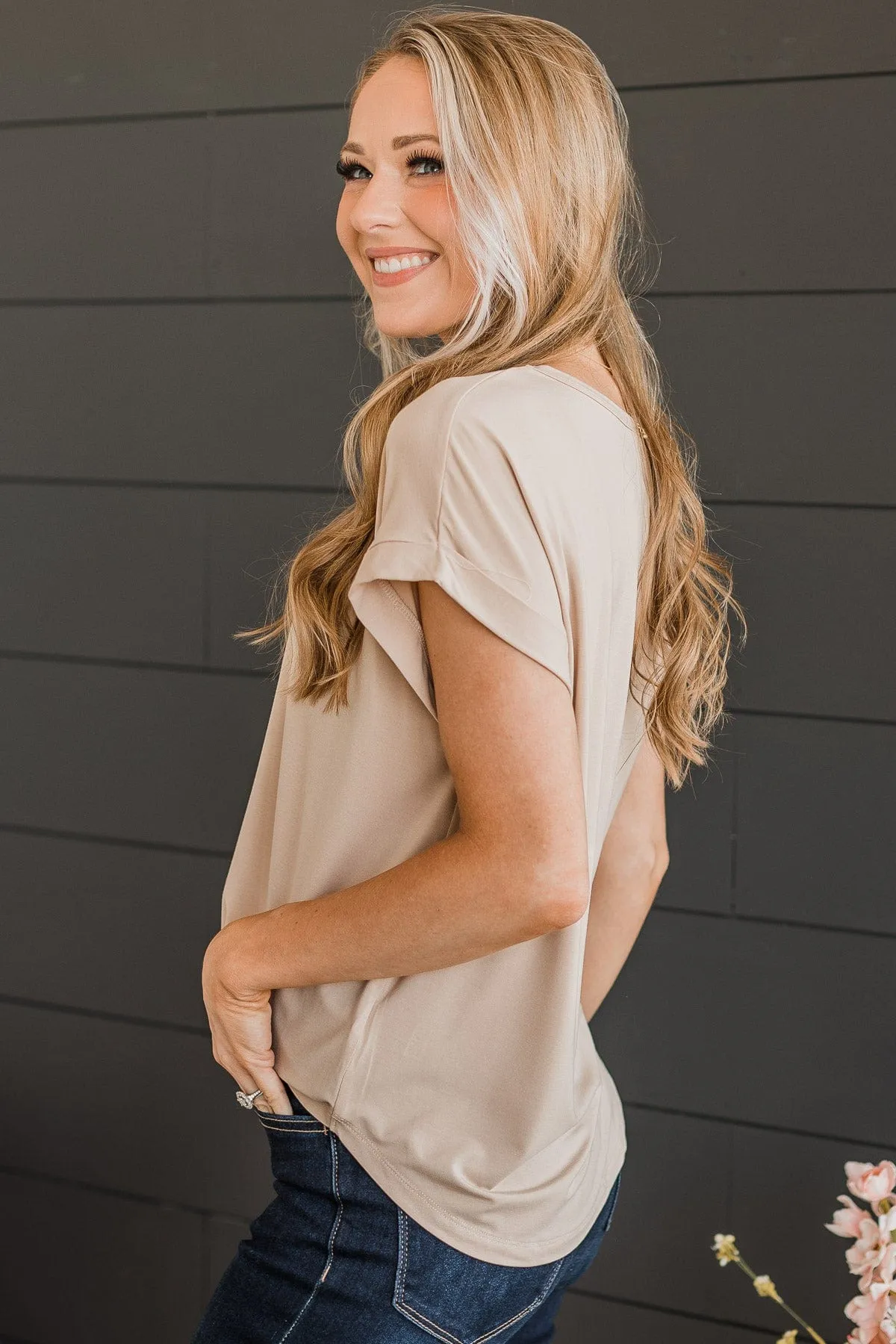 Carefree Days Knit Top- Beige