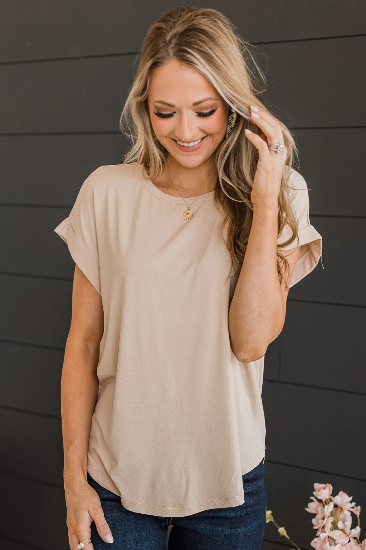 Carefree Days Knit Top- Beige