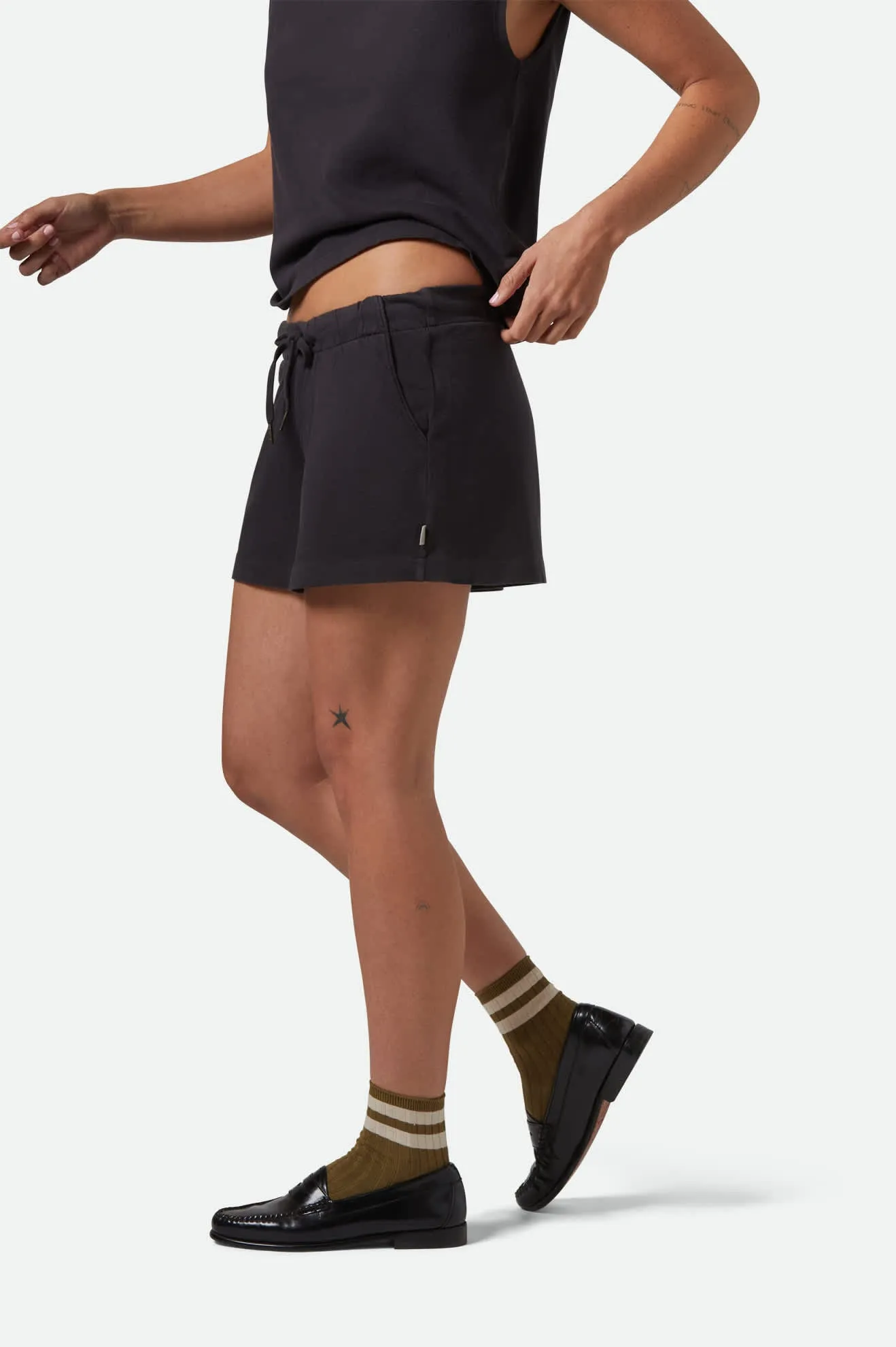 Carefree Organic Garment Dyed Lounge Short - Black