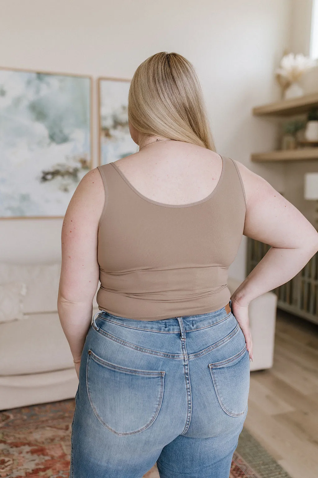Carefree Seamless Reversible Midi Tank in Light Mocha