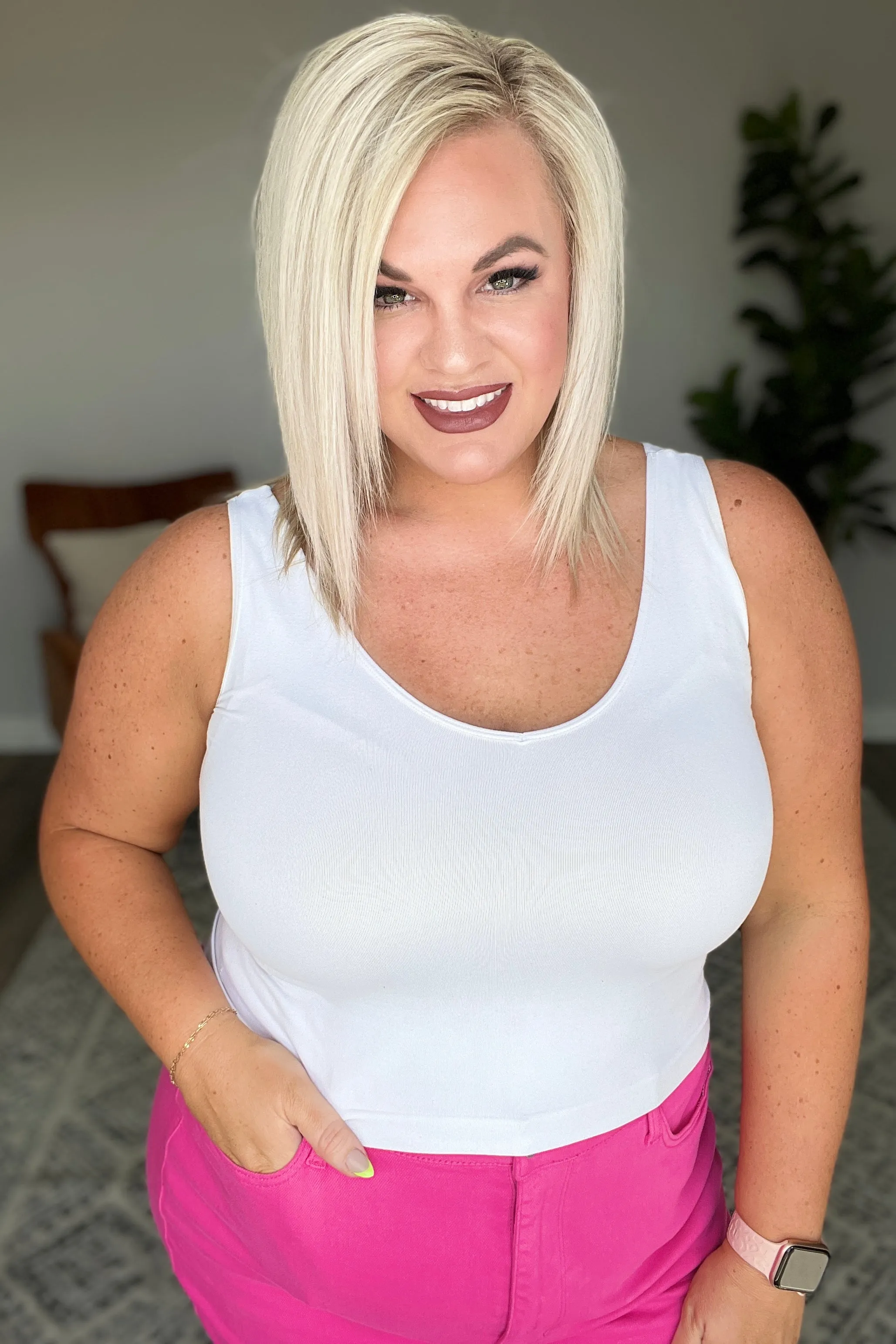 Carefree Seamless Reversible Tank in White
