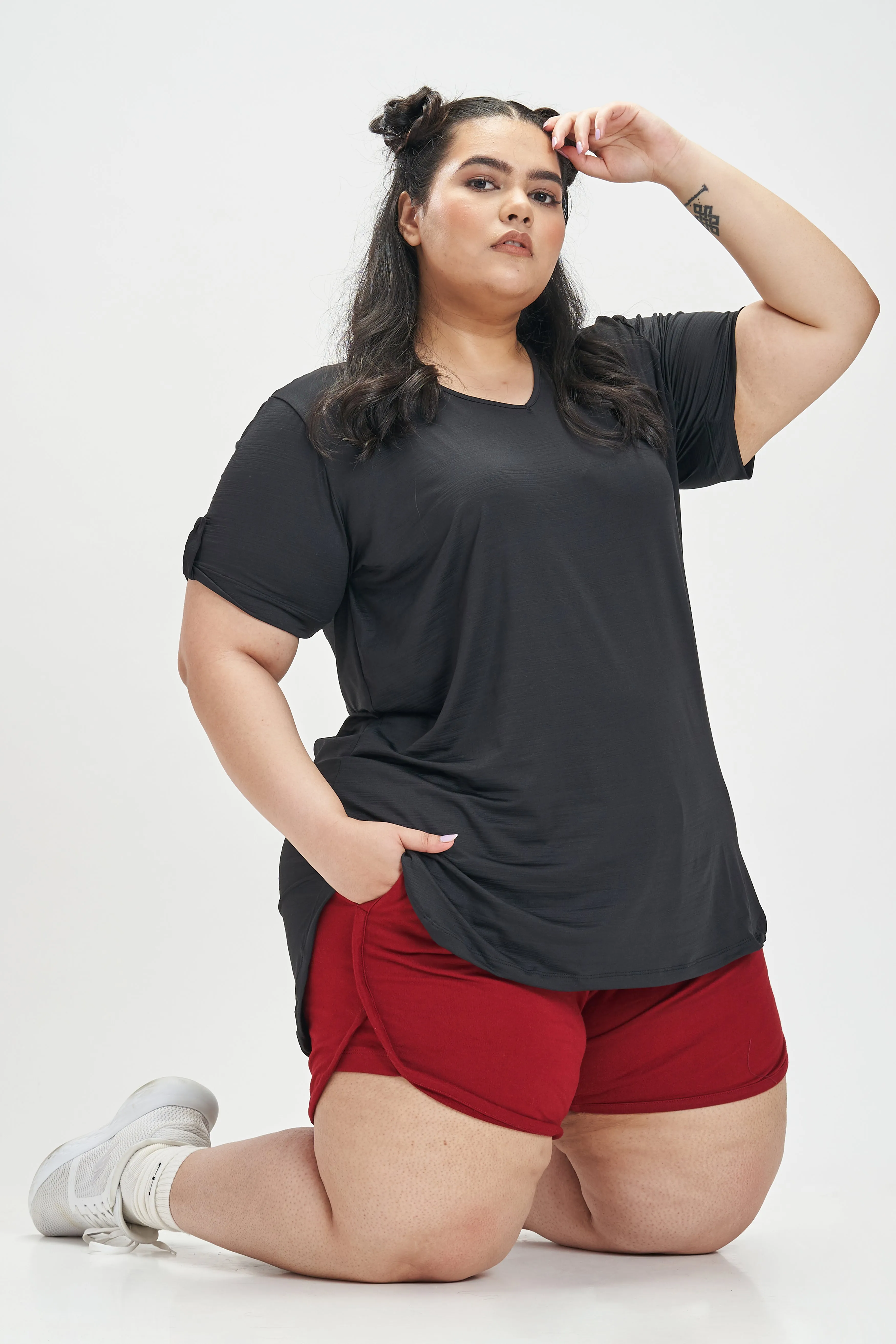 Carefree Tunic Top: Black