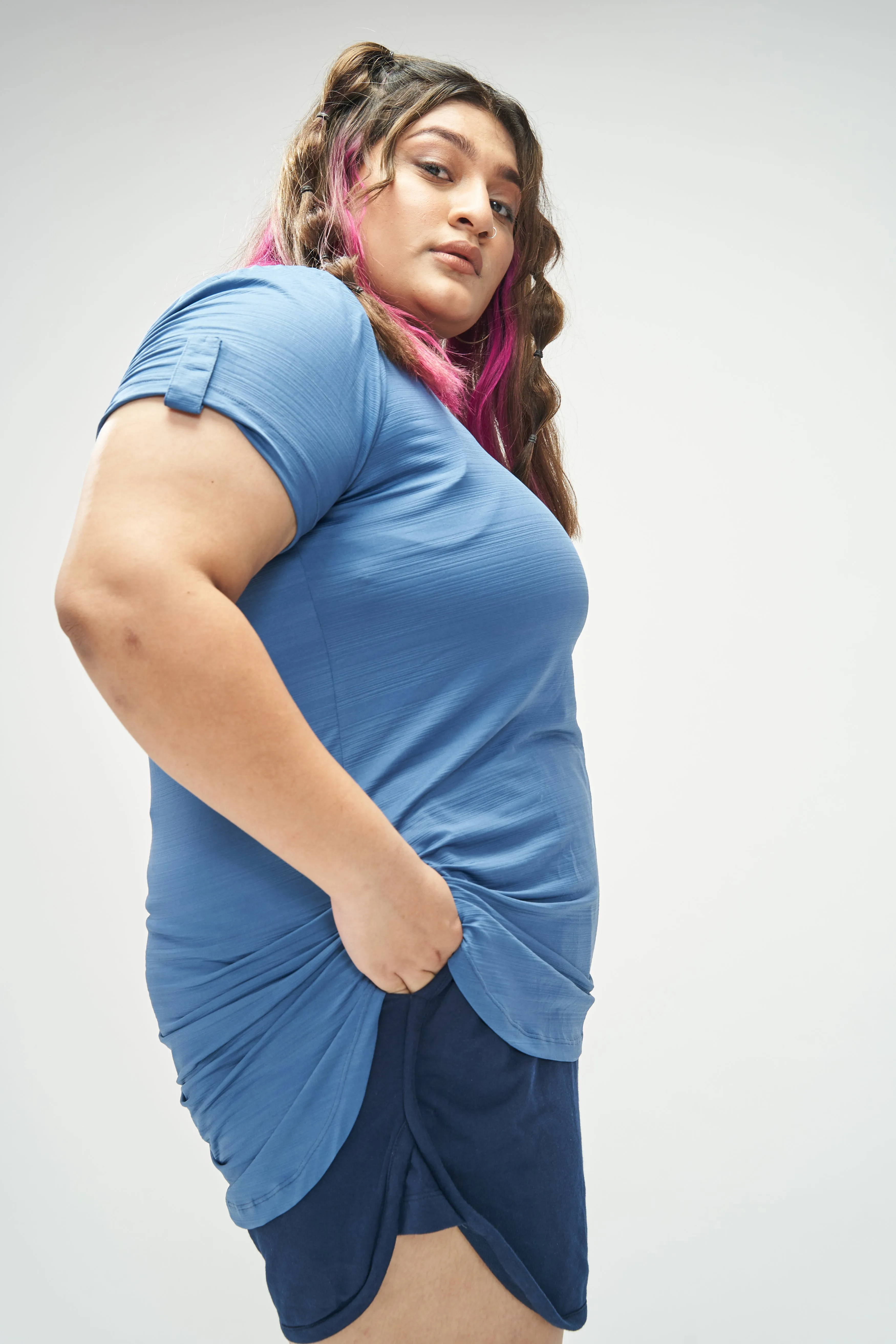 Carefree Tunic Top: Blue