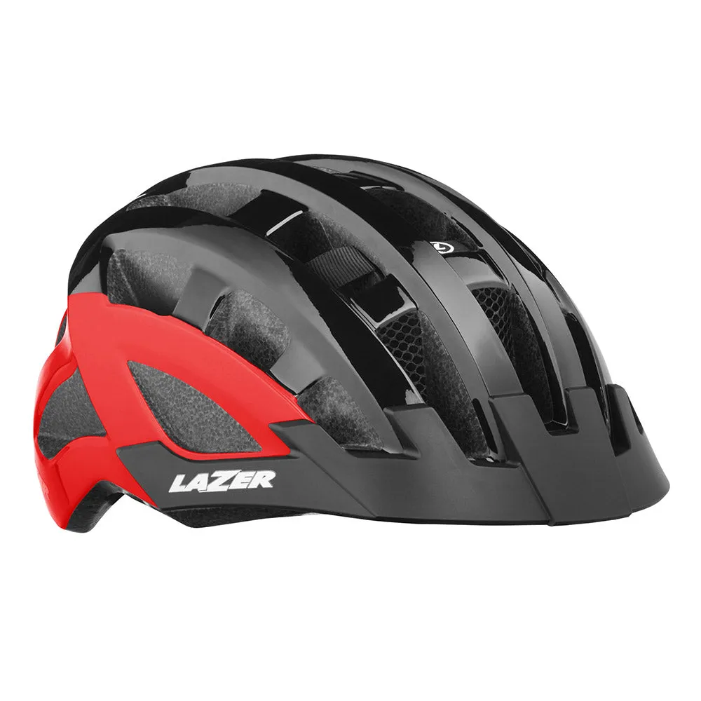 Casco con luz Led Compact DLX Matte red