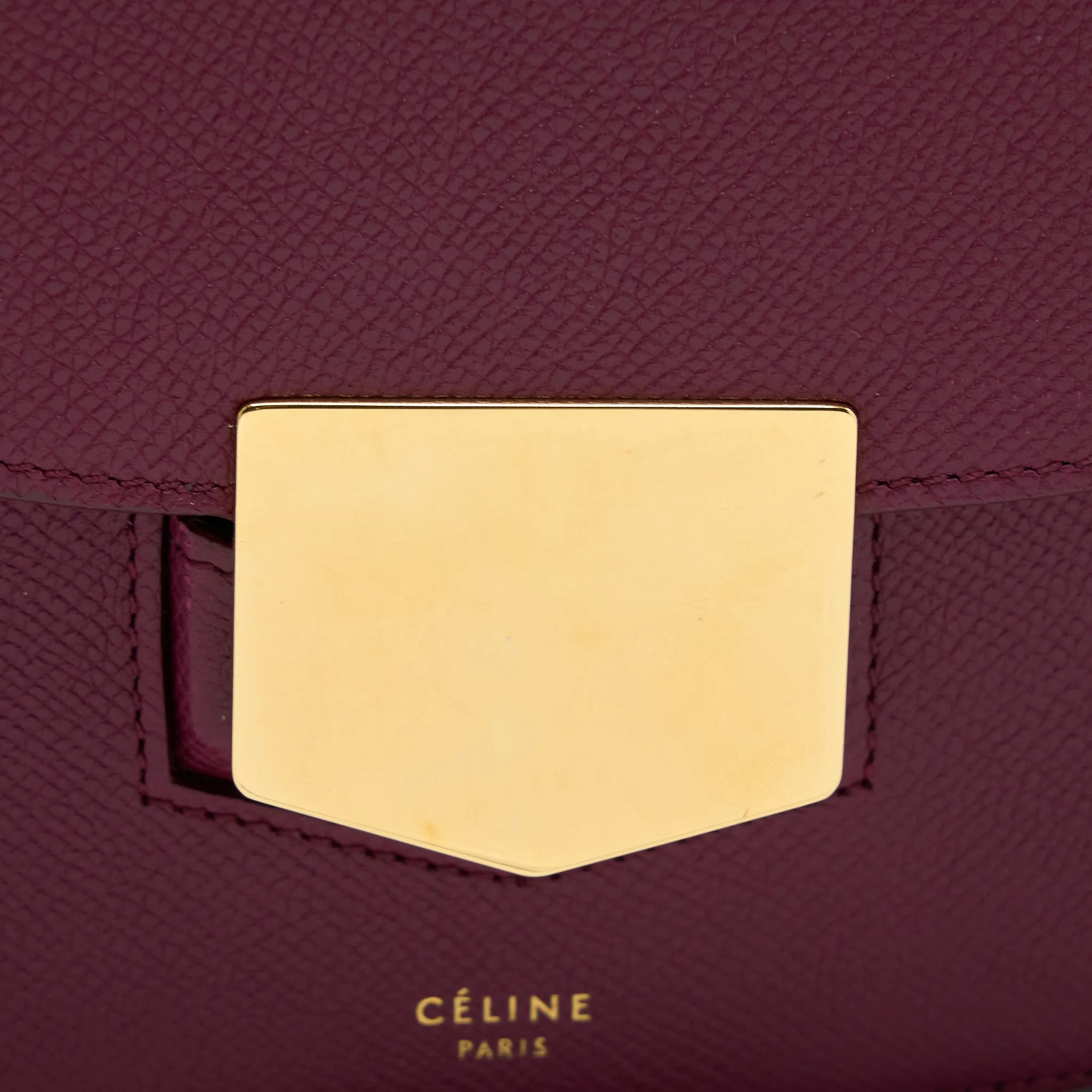 Celine Compact Trotteur Crossbody Shoulder Bag Dark Purple GHW