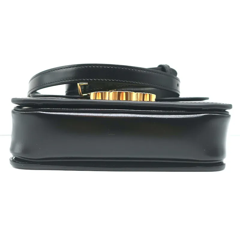 Celine Teen Triomphe Bag Black Shiny Calfskin Leather Crossbody NEW