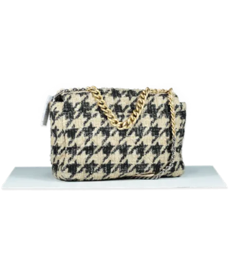 Chanel 19 Black / Beige Tweed Maxi Flap Bag