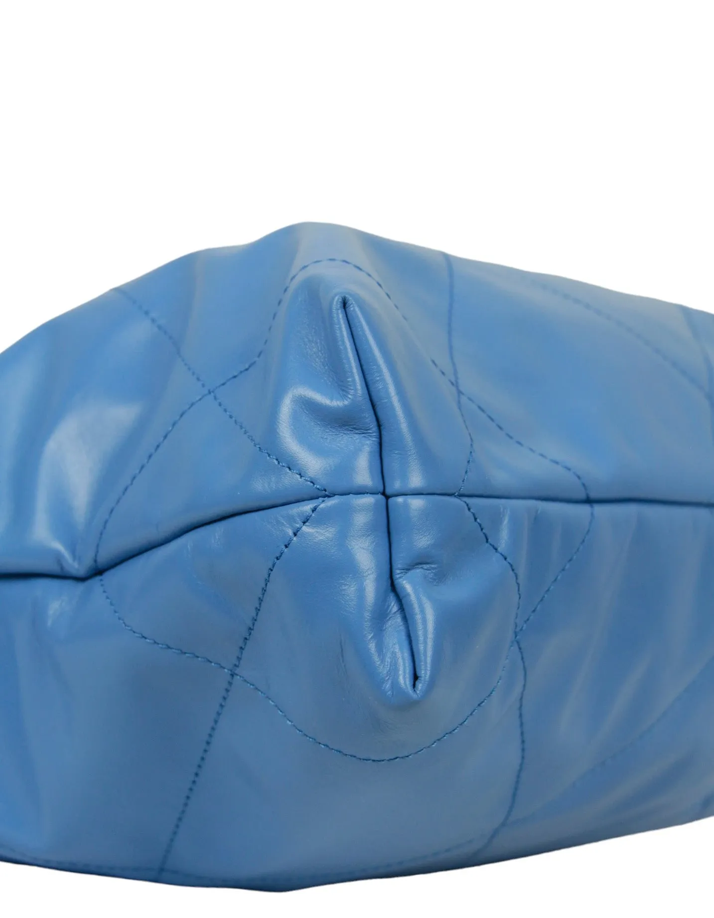 Chanel 2024 Blue Leather Quilted Chanel 22 Tote Bag