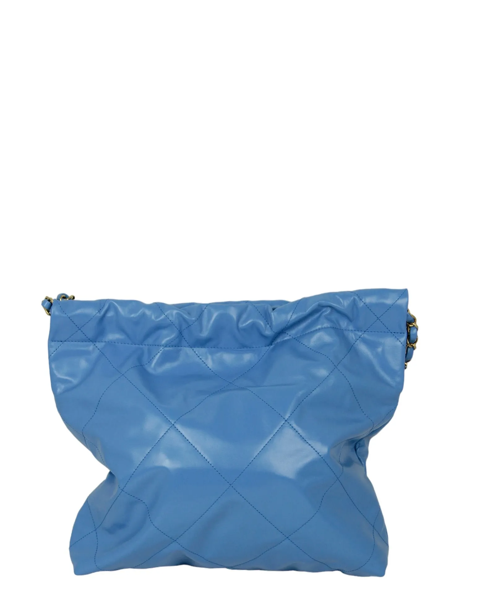 Chanel 2024 Blue Leather Quilted Chanel 22 Tote Bag