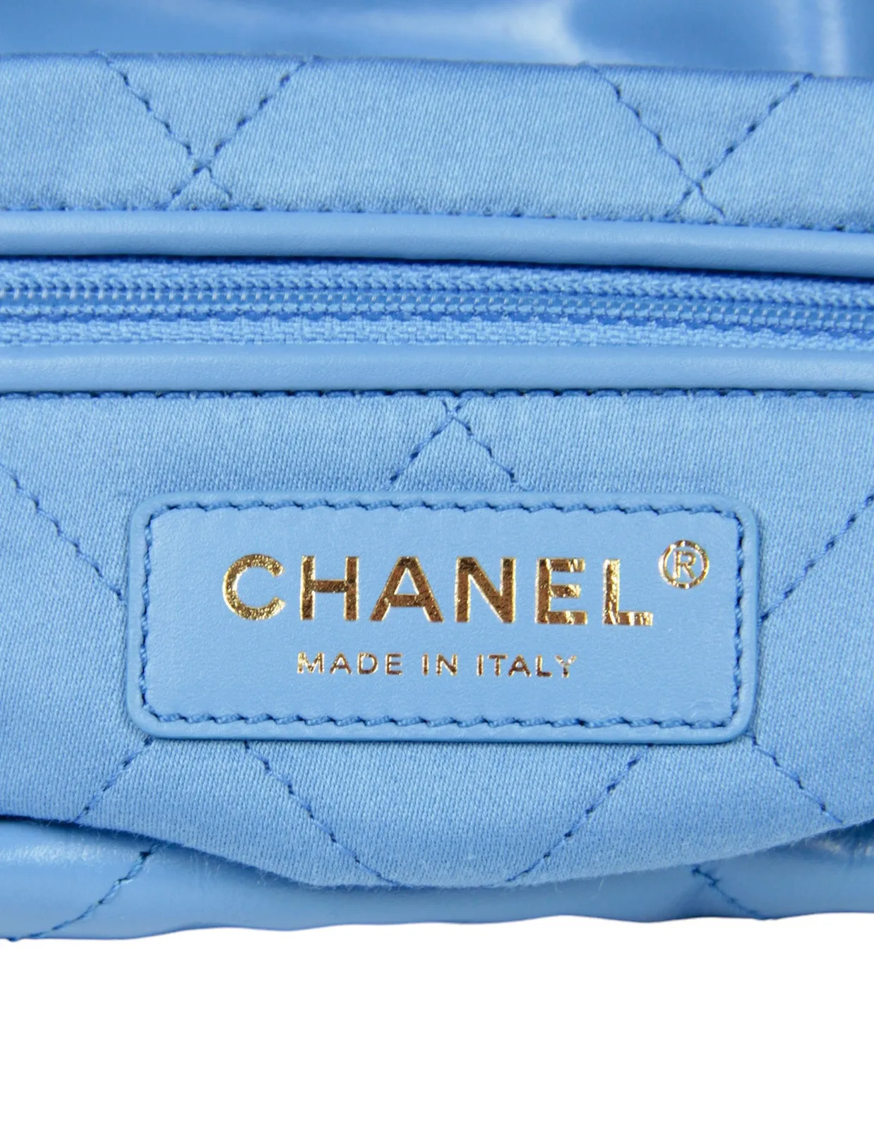 Chanel 2024 Blue Leather Quilted Chanel 22 Tote Bag