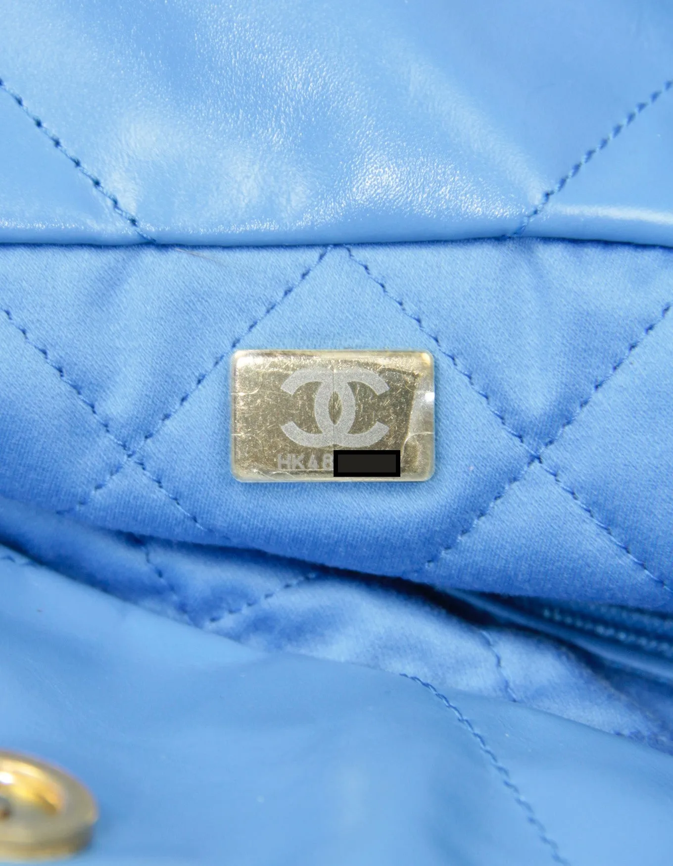 Chanel 2024 Blue Leather Quilted Chanel 22 Tote Bag