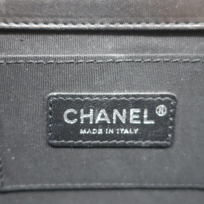 Chanel Boy Brick Striped Flap Bag Black & White Patent Leather Small Crossbody