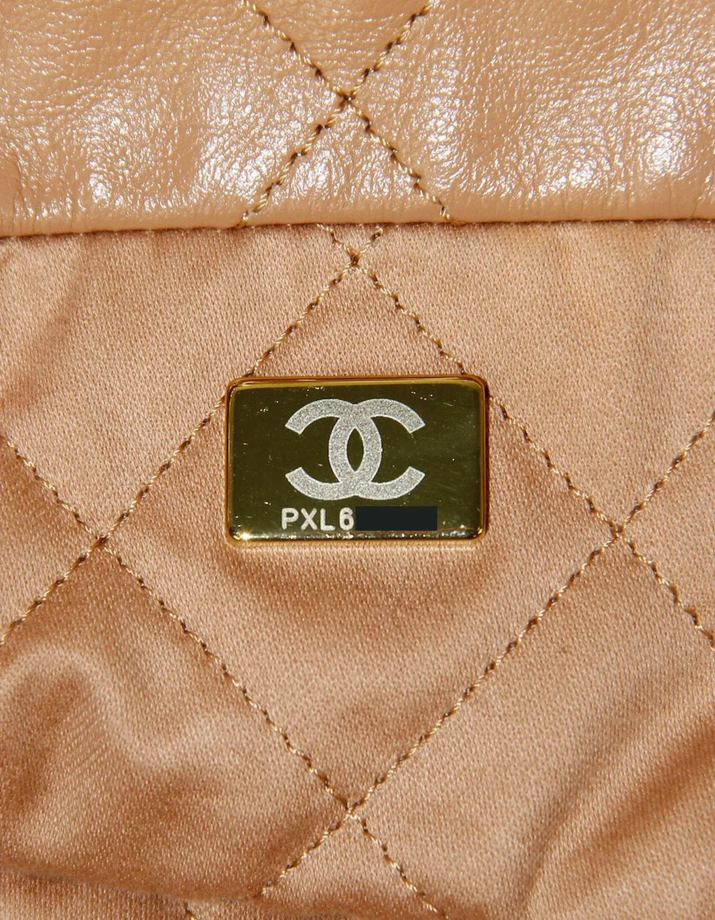 Chanel Dark Beige Leather Quilted Chanel 22 Tote Bag