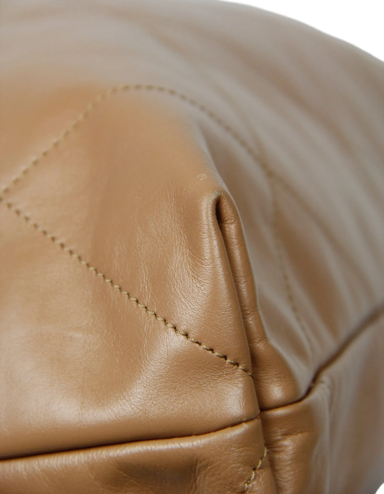 Chanel Dark Beige Leather Quilted Chanel 22 Tote Bag