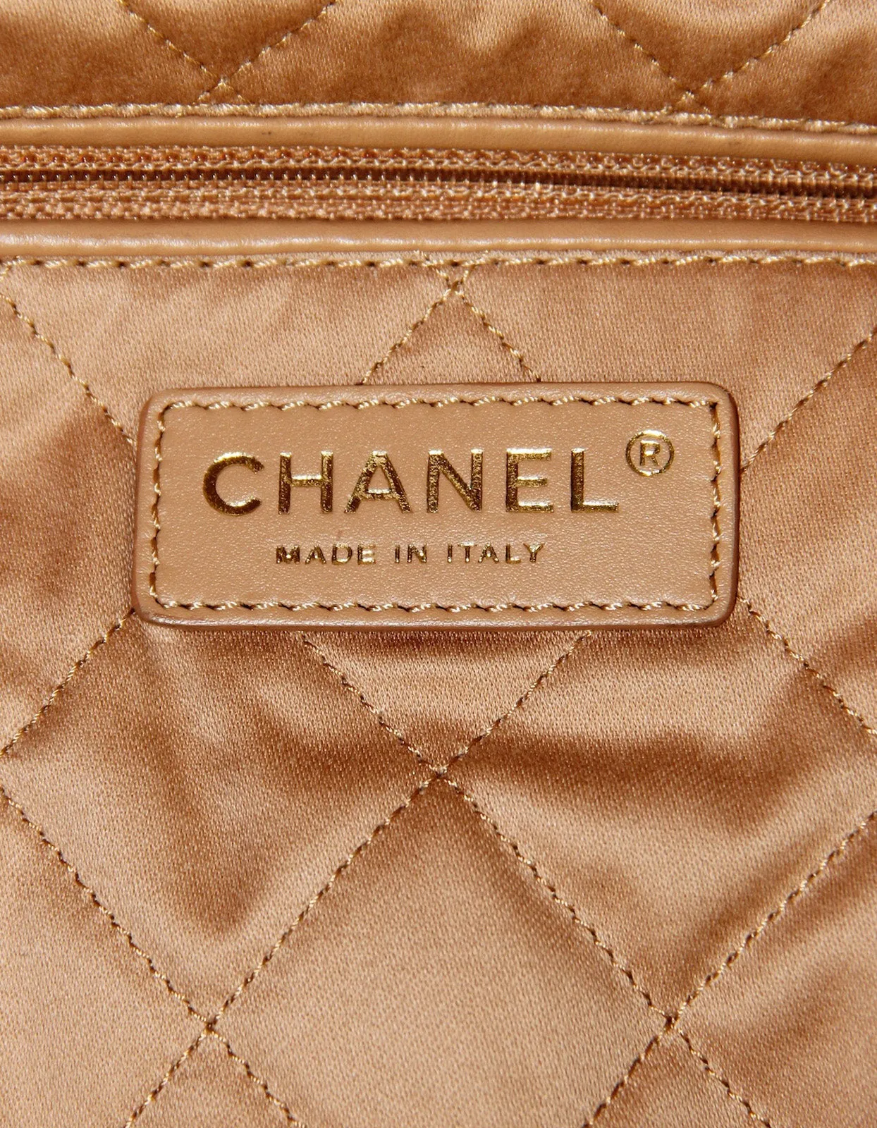 Chanel Dark Beige Leather Quilted Chanel 22 Tote Bag