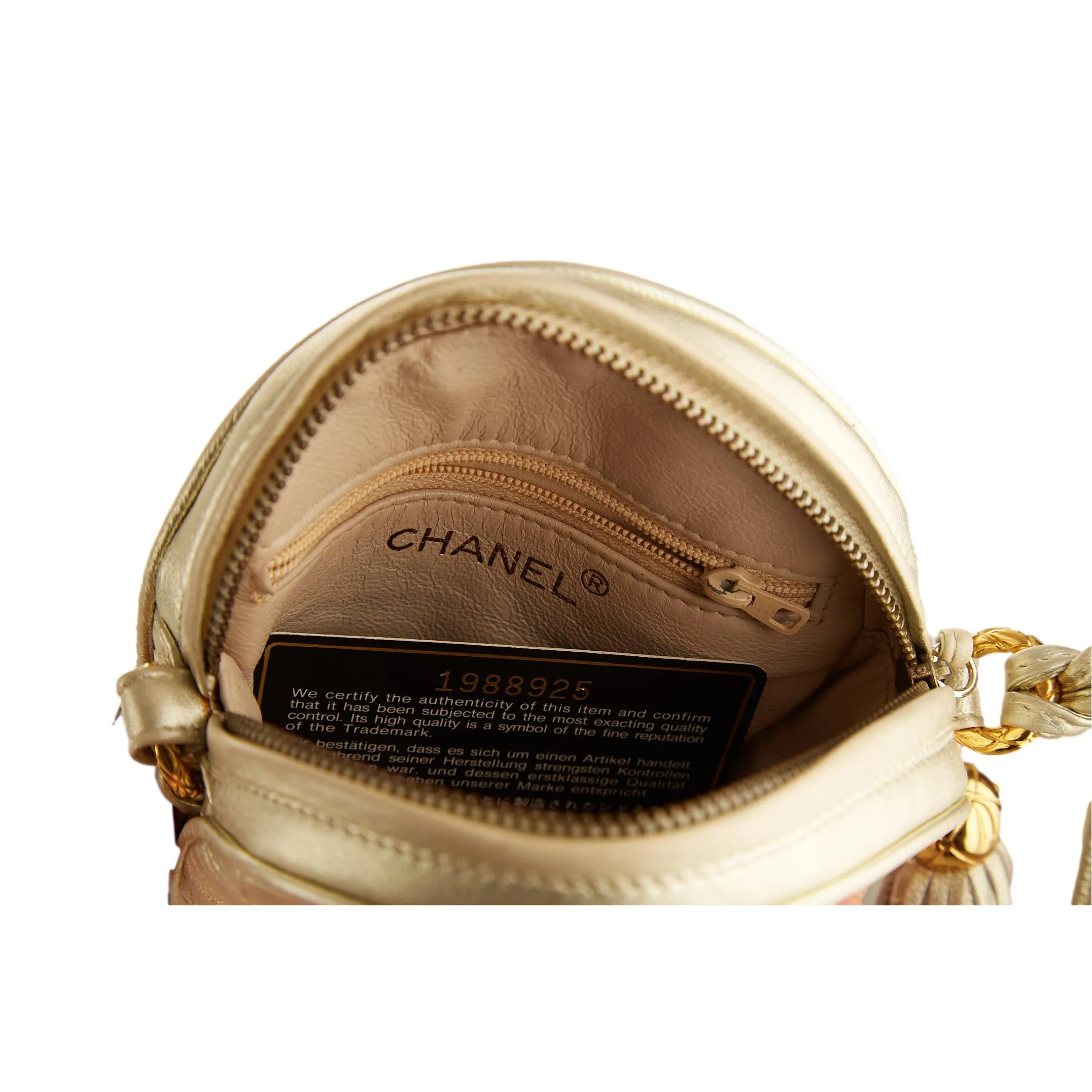 Chanel Gold Round Logo Mini Shoulder Bag