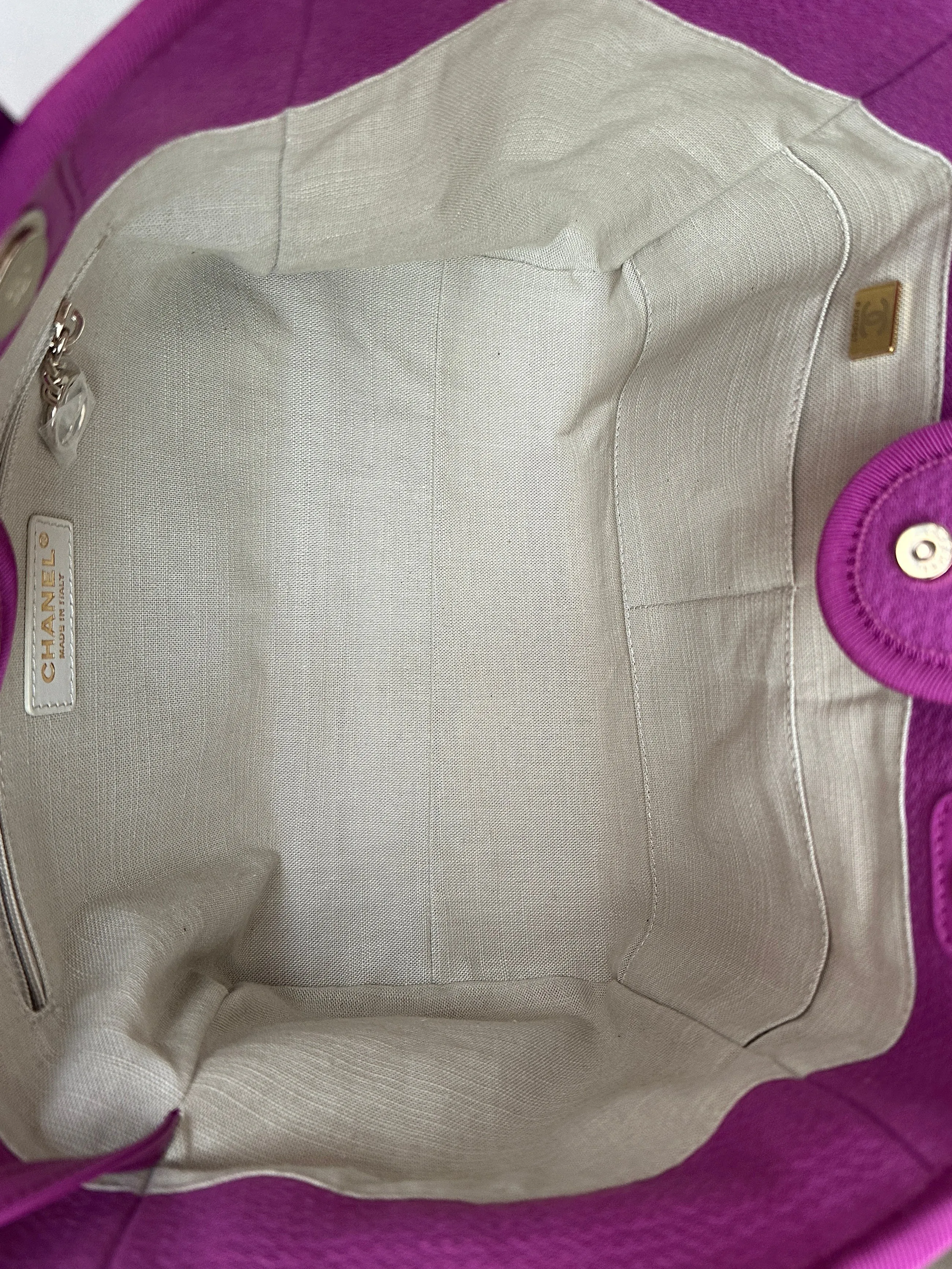 Chanel Mixed Fibers Magenta Small Deauville Tote Bag