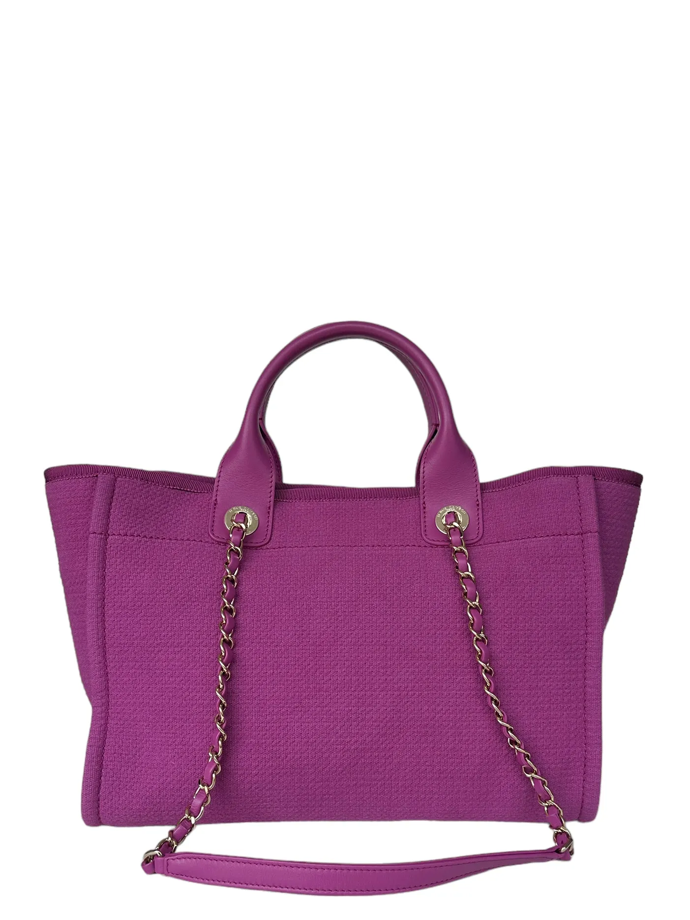 Chanel Mixed Fibers Magenta Small Deauville Tote Bag