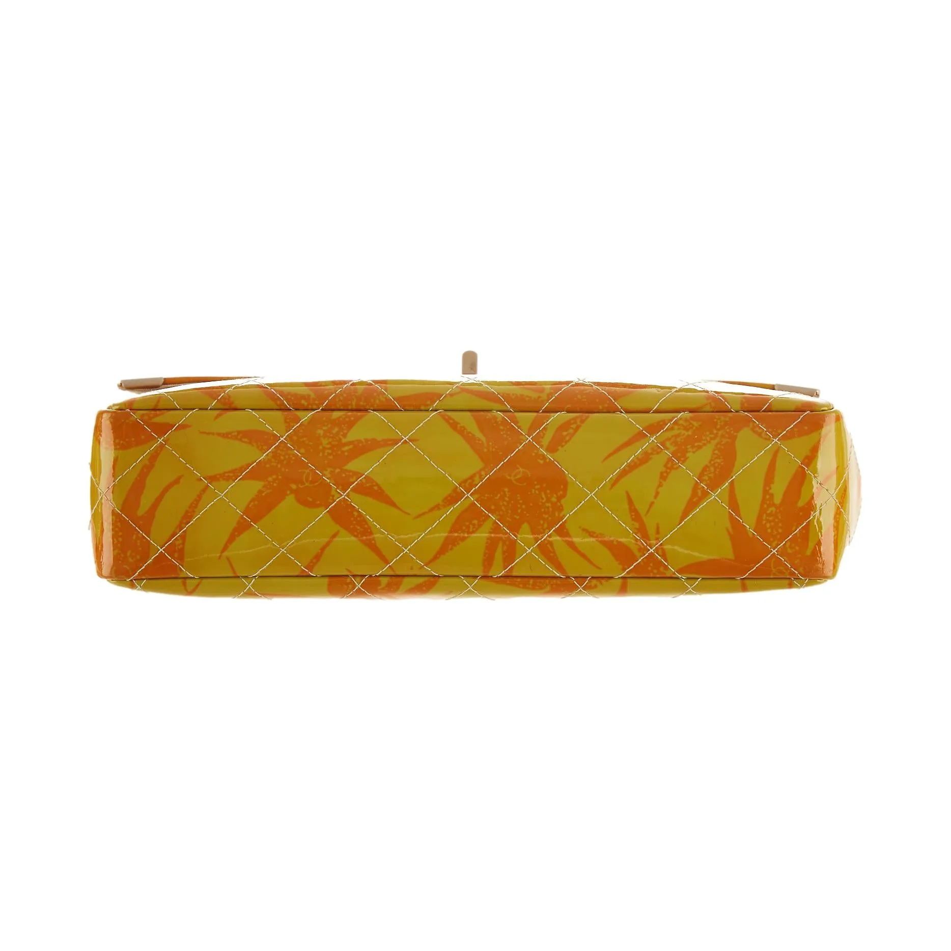 Chanel Orange Floral Print Chain Bag