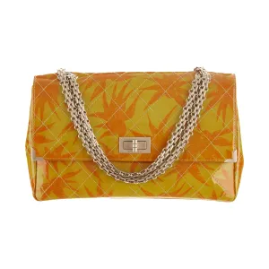 Chanel Orange Floral Print Chain Bag
