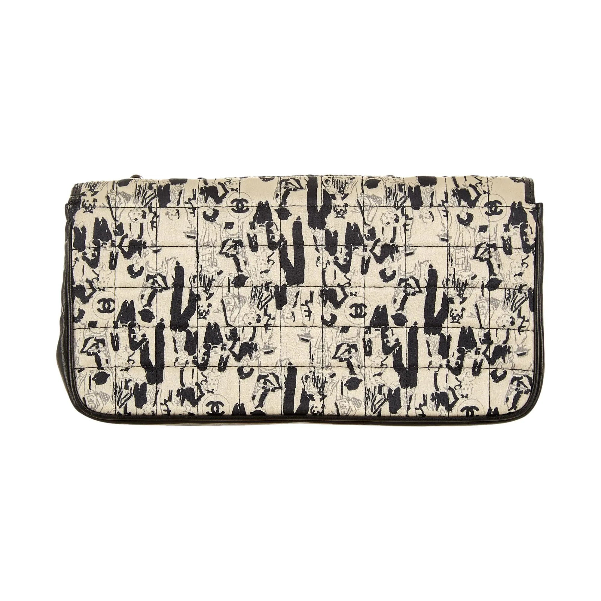 Chanel White Coco Print Scarf Flap Bag