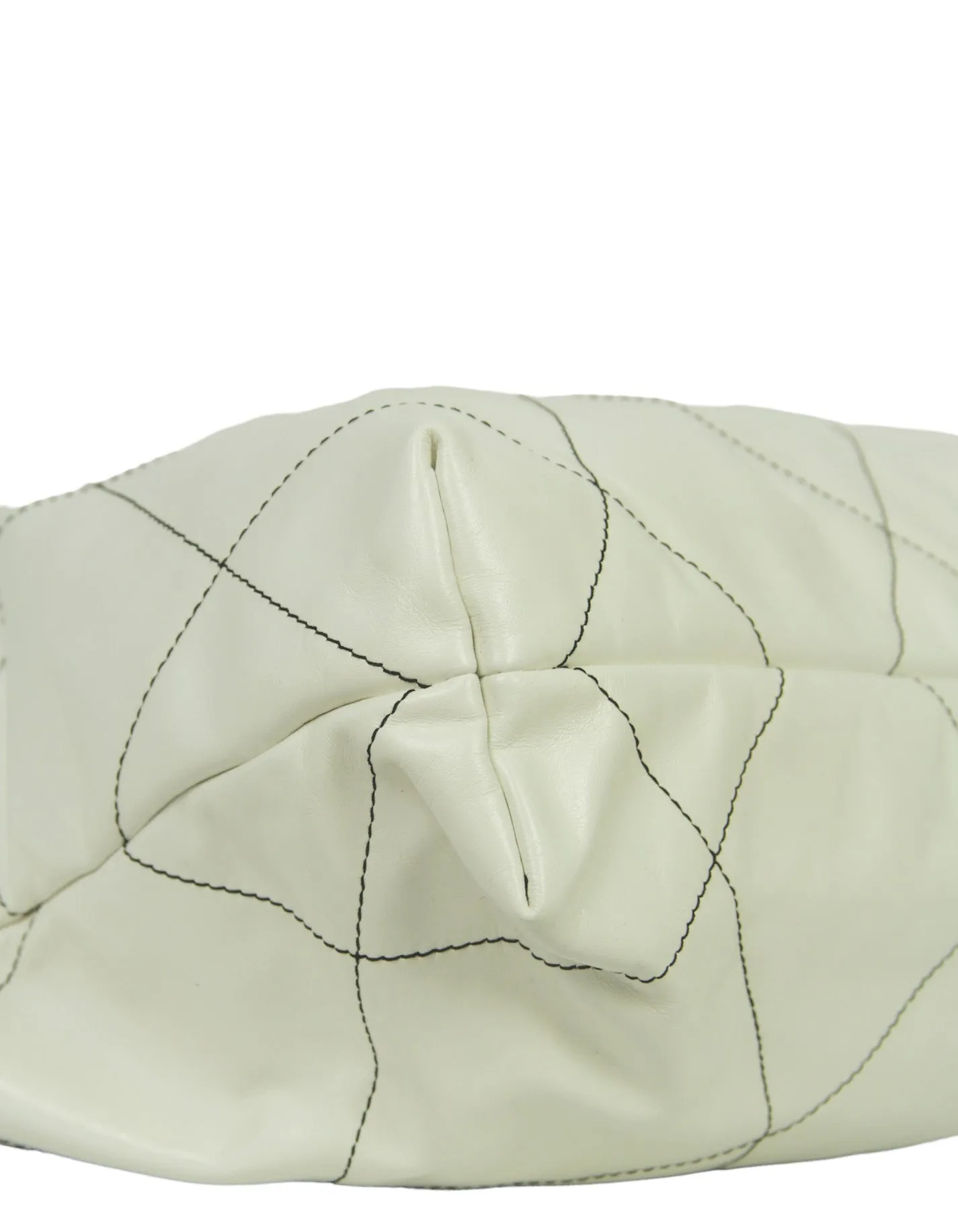 Chanel White Leather Quilted Chanel 22 Tote Bag
