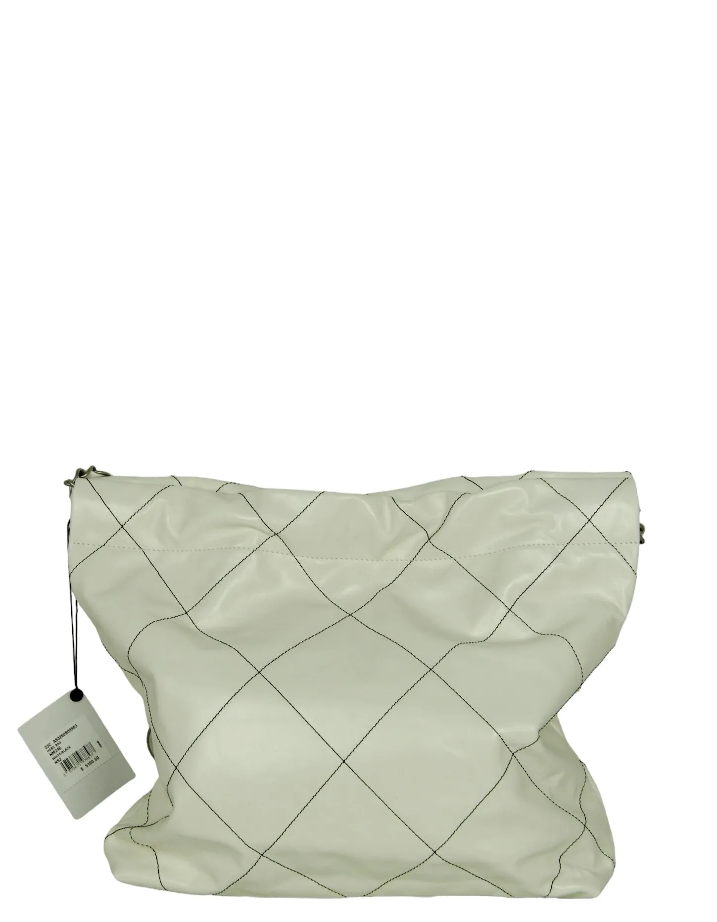 Chanel White Leather Quilted Chanel 22 Tote Bag