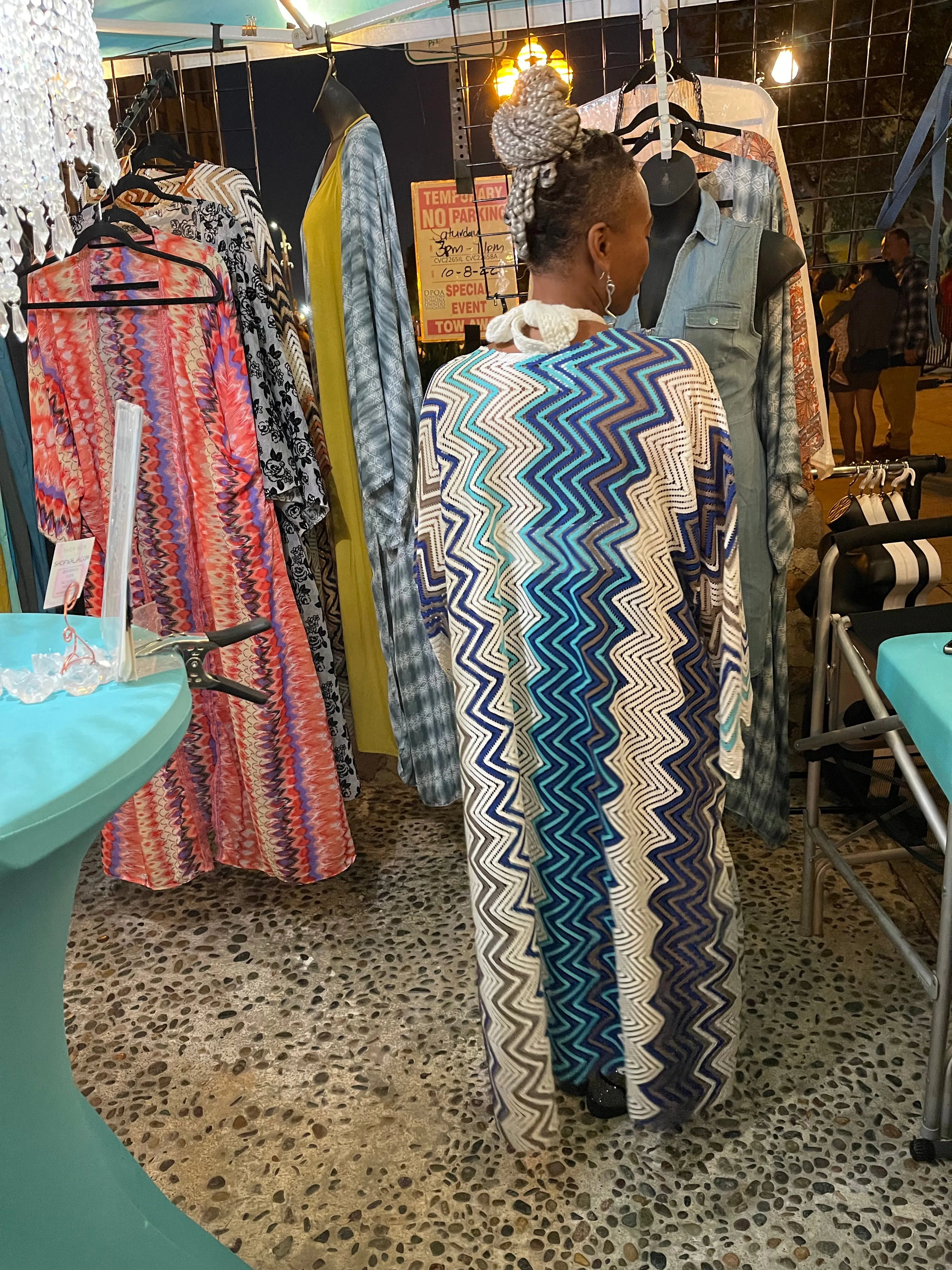 Chevron Print Hooded Kimonos