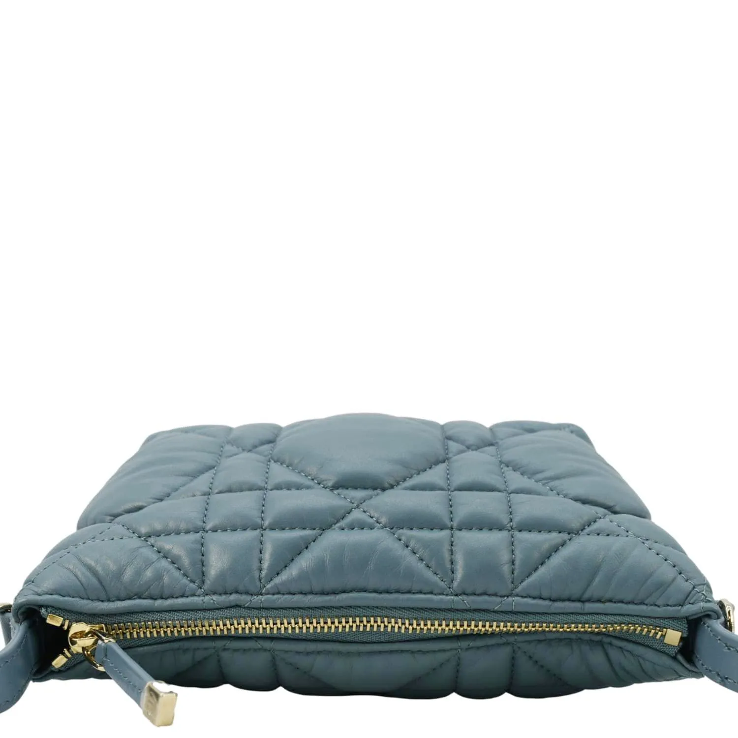 CHRISTIAN DIOR Diortravel Calfskin Macrocannage Clutch bag Blue