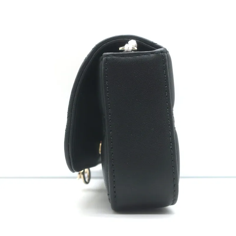 Christian Dior My Dior Talk Phone Pouch Black Cannage Leather Crossbody Bag NEW