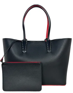 Christian Louboutin Black Calfskin Empire Spikes East West Cabata Tote Bag