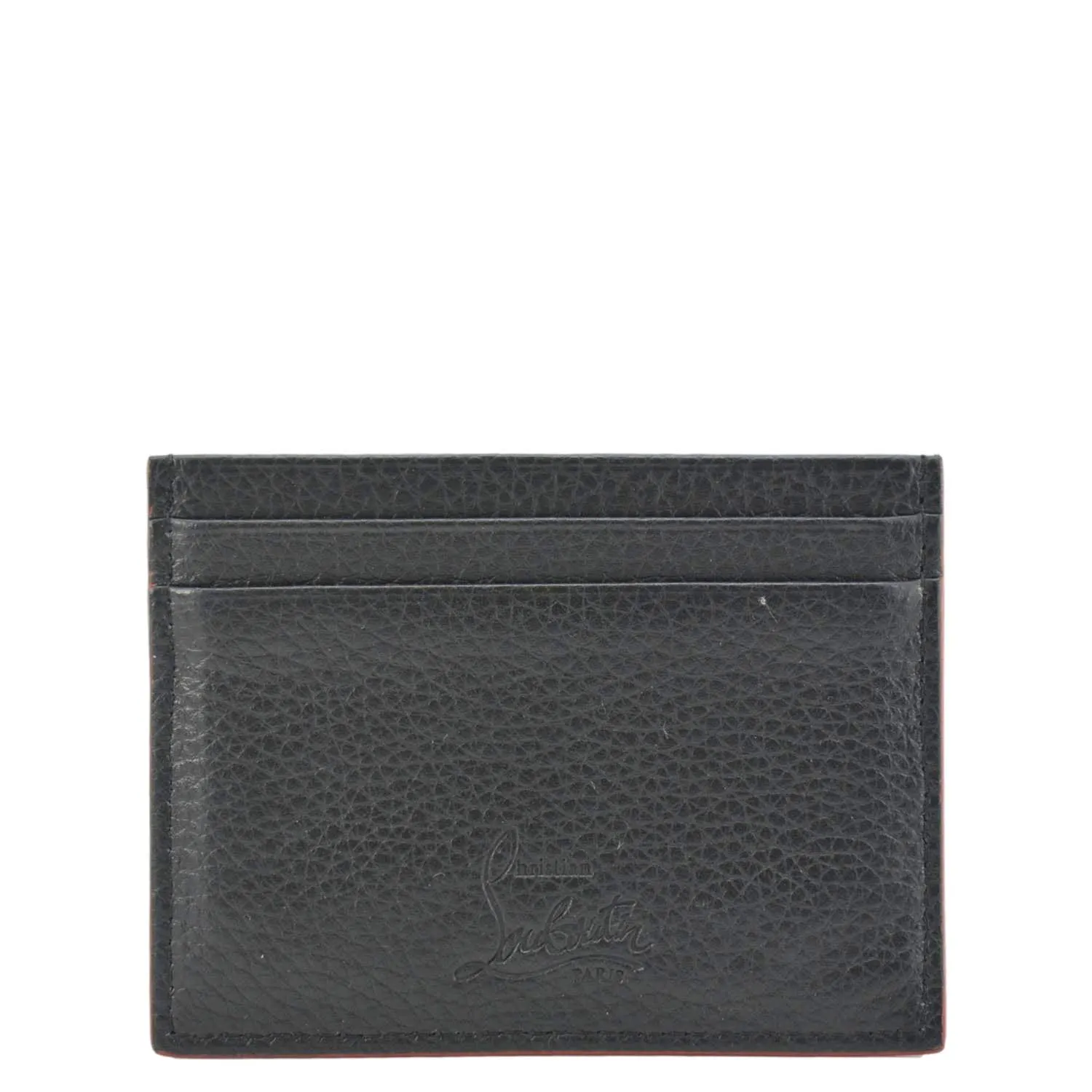 CHRISTIAN LOUBOUTIN Kios Spike Leather Card Holder Black
