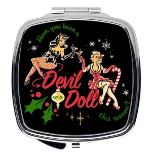Christmas Pinup Compact Mirror - black