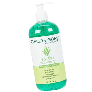 Clean   Easy Soothe Aloe Vera Gel Post Waxing Treatment, Calms and Soothes Irritated Skin After Waxing, Non-greasy and Gets Rid Of Excess Wax Residue, 16 oz