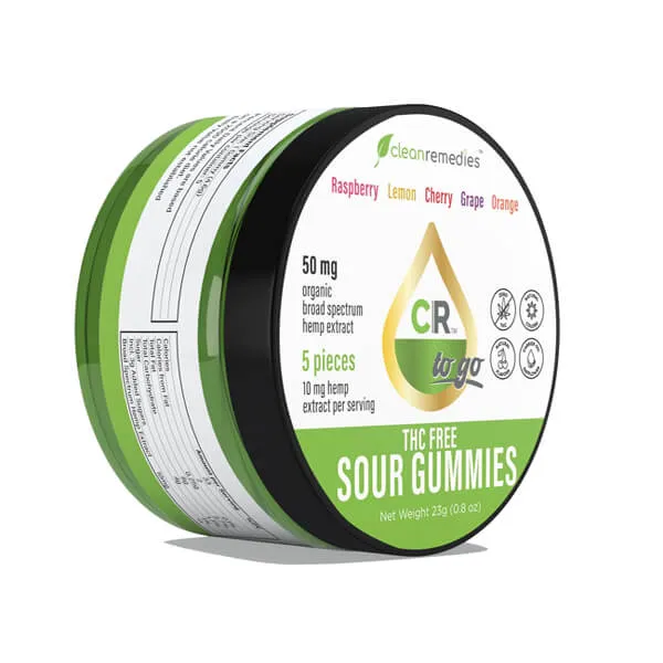 Clean Remedies Sour Gummies Broad Spectrum Hemp Extract