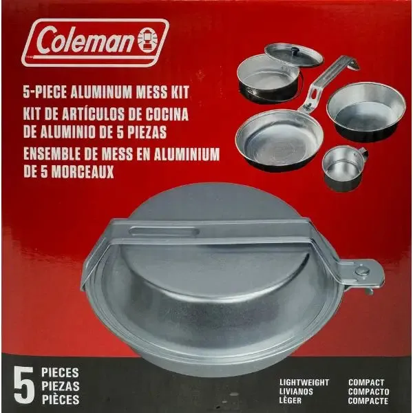 Coleman Camping - 5PC Aluminum Mess Kit - Lightweight and Compact