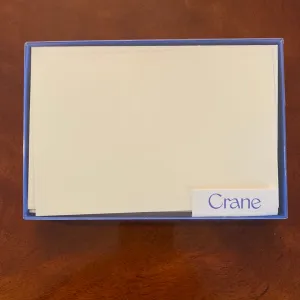 CRANE ECRU WHITE  NOTE CARDS AND ENVELOPES