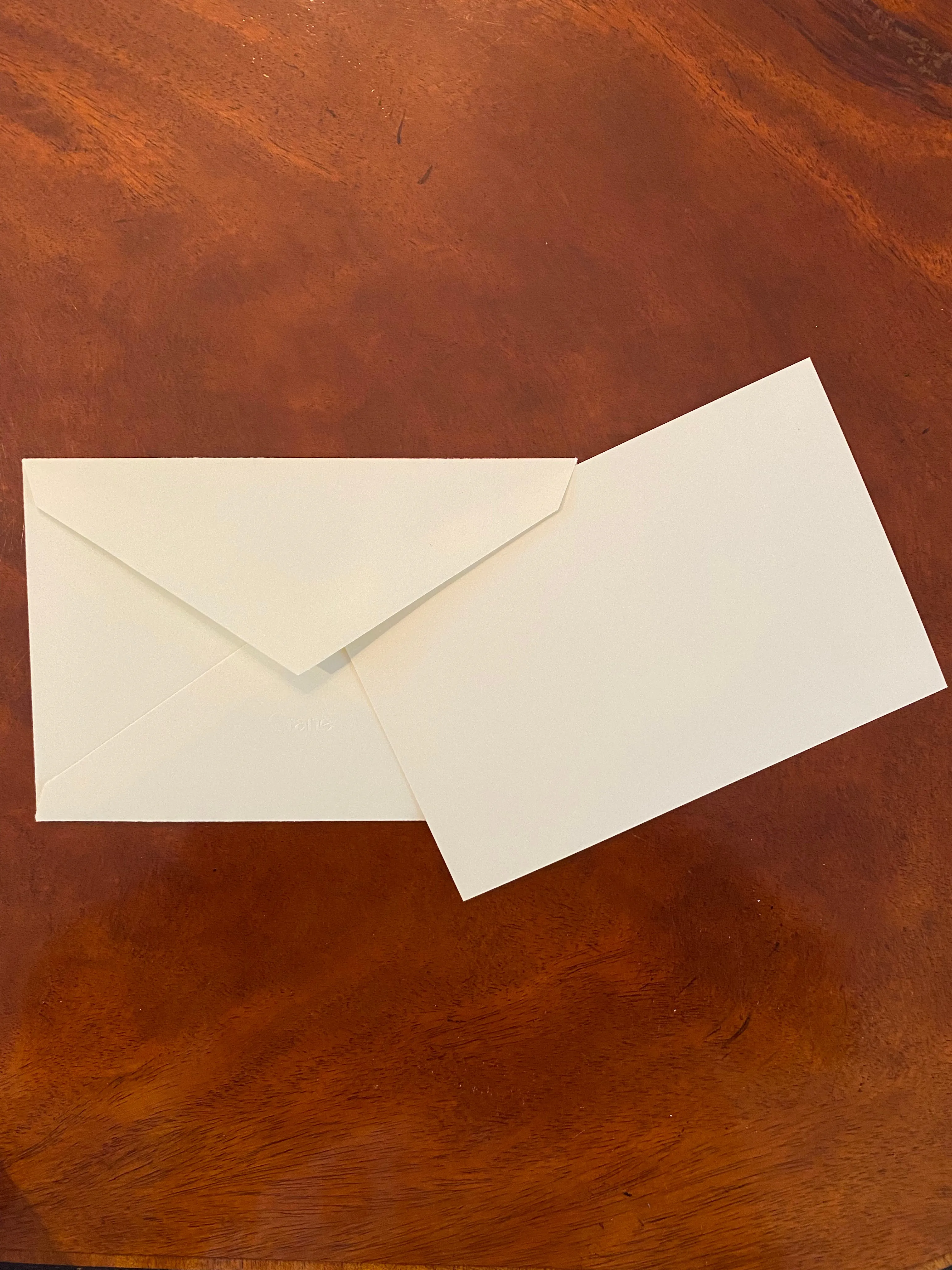 CRANE ECRU WHITE  NOTE CARDS AND ENVELOPES