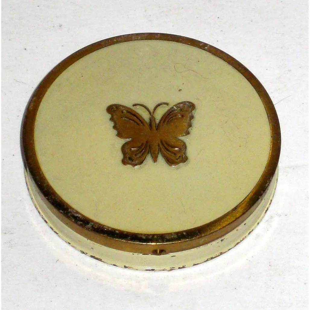 Cream Butterfly Compact By Lucretia Vanderbilt