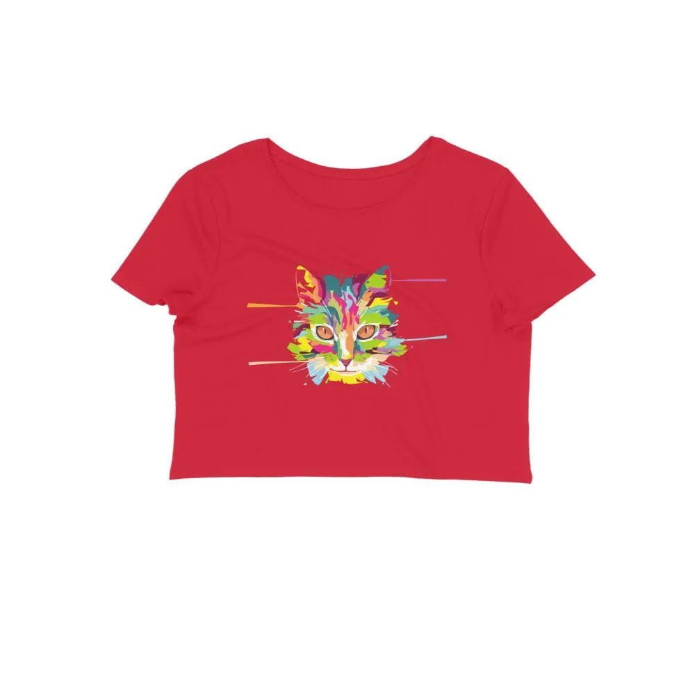 Crop Top (Women) - Laser Sharp Cat (12 Colours)