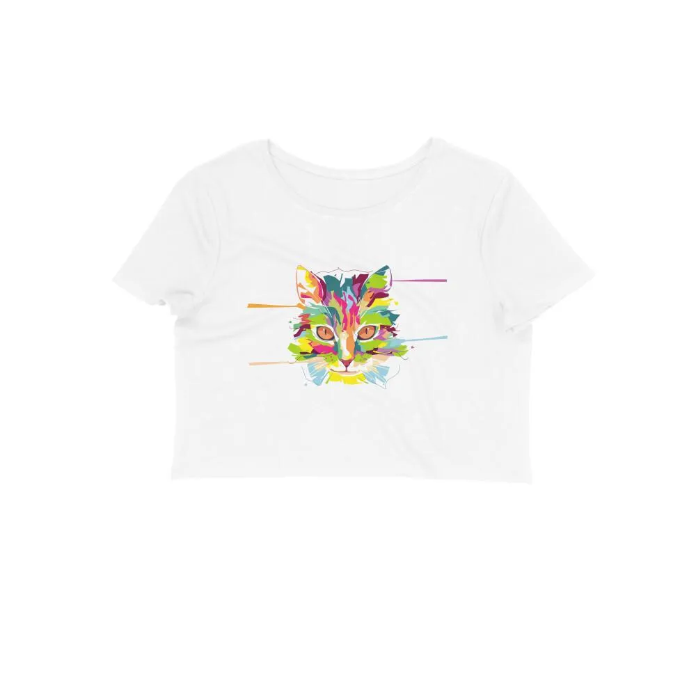 Crop Top (Women) - Laser Sharp Cat (12 Colours)