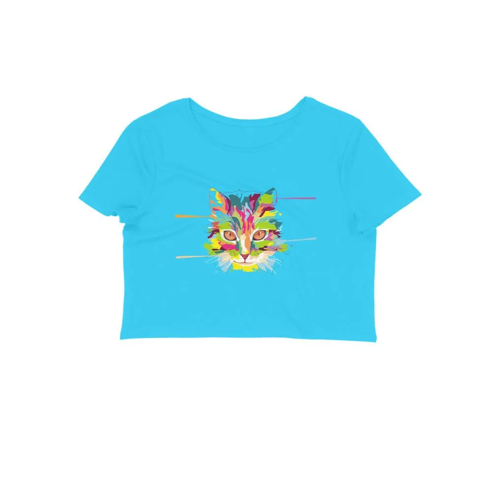 Crop Top (Women) - Laser Sharp Cat (12 Colours)