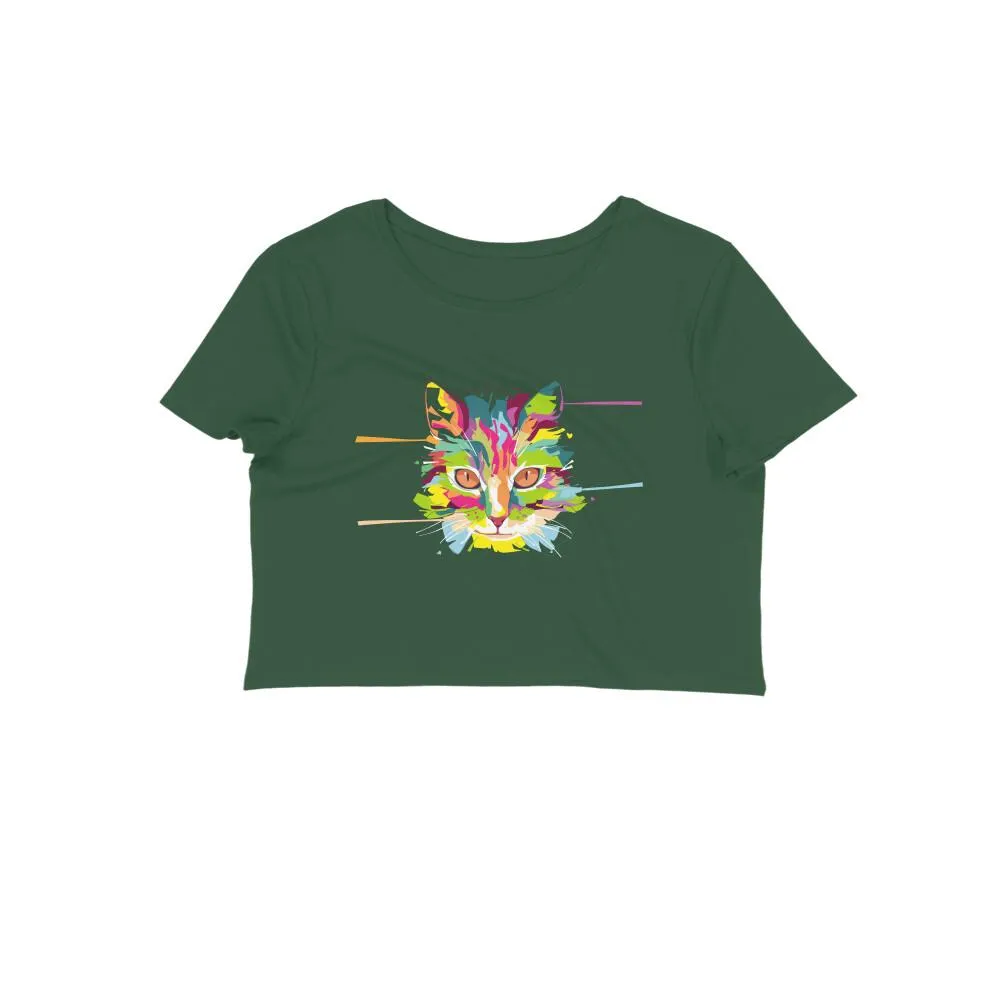 Crop Top (Women) - Laser Sharp Cat (12 Colours)