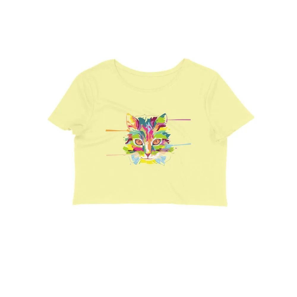 Crop Top (Women) - Laser Sharp Cat (12 Colours)