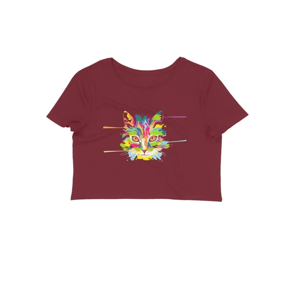Crop Top (Women) - Laser Sharp Cat (12 Colours)