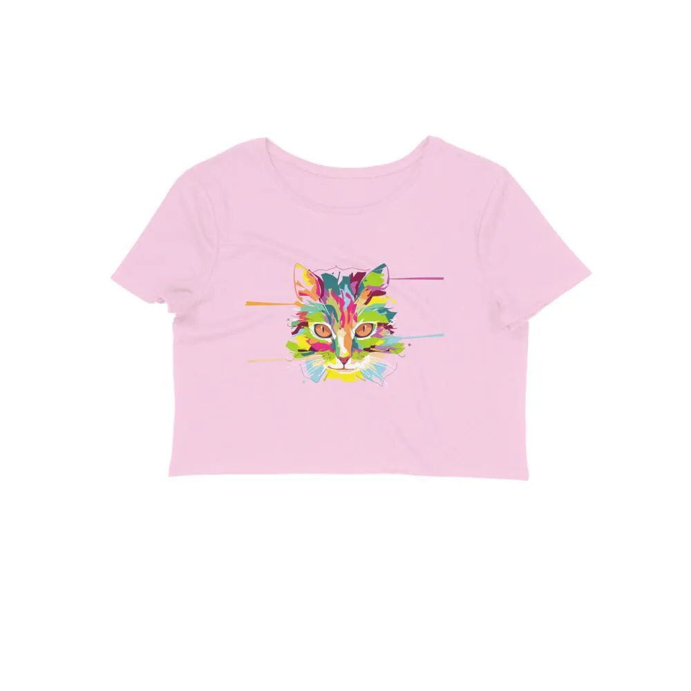 Crop Top (Women) - Laser Sharp Cat (12 Colours)