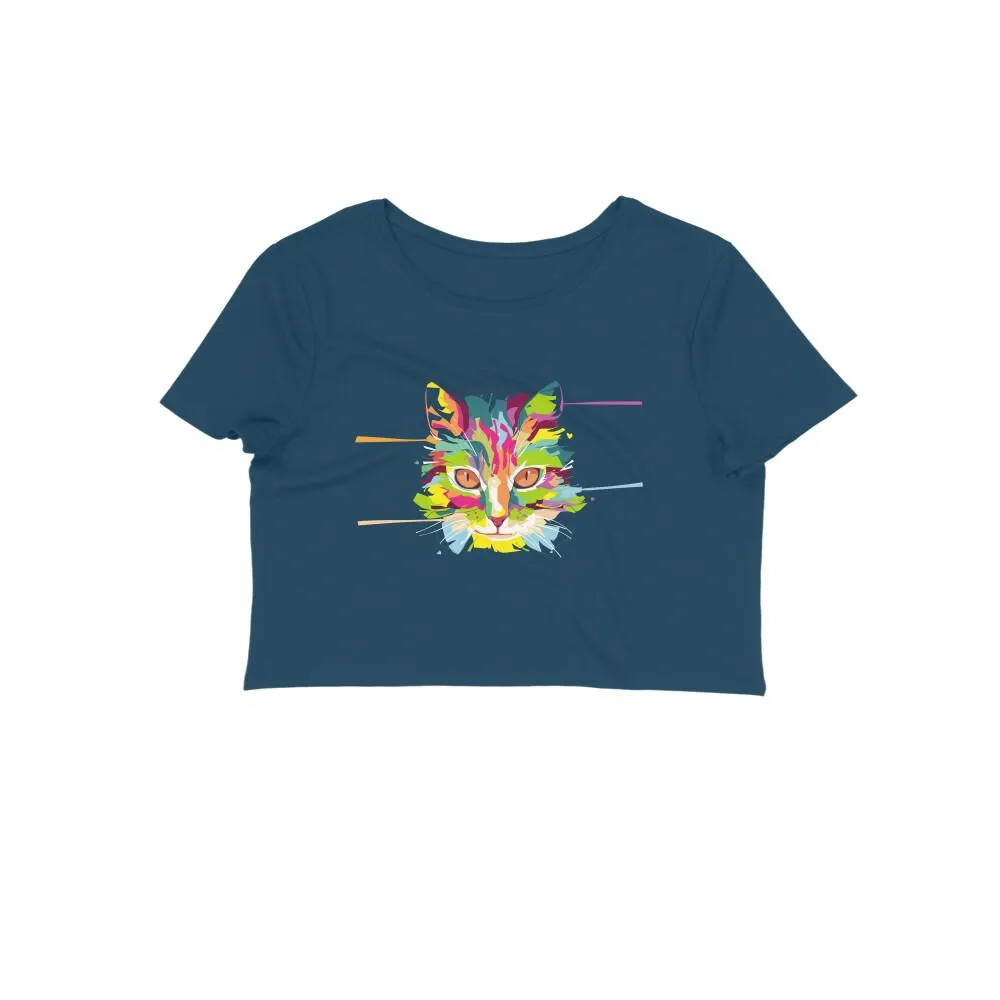 Crop Top (Women) - Laser Sharp Cat (12 Colours)