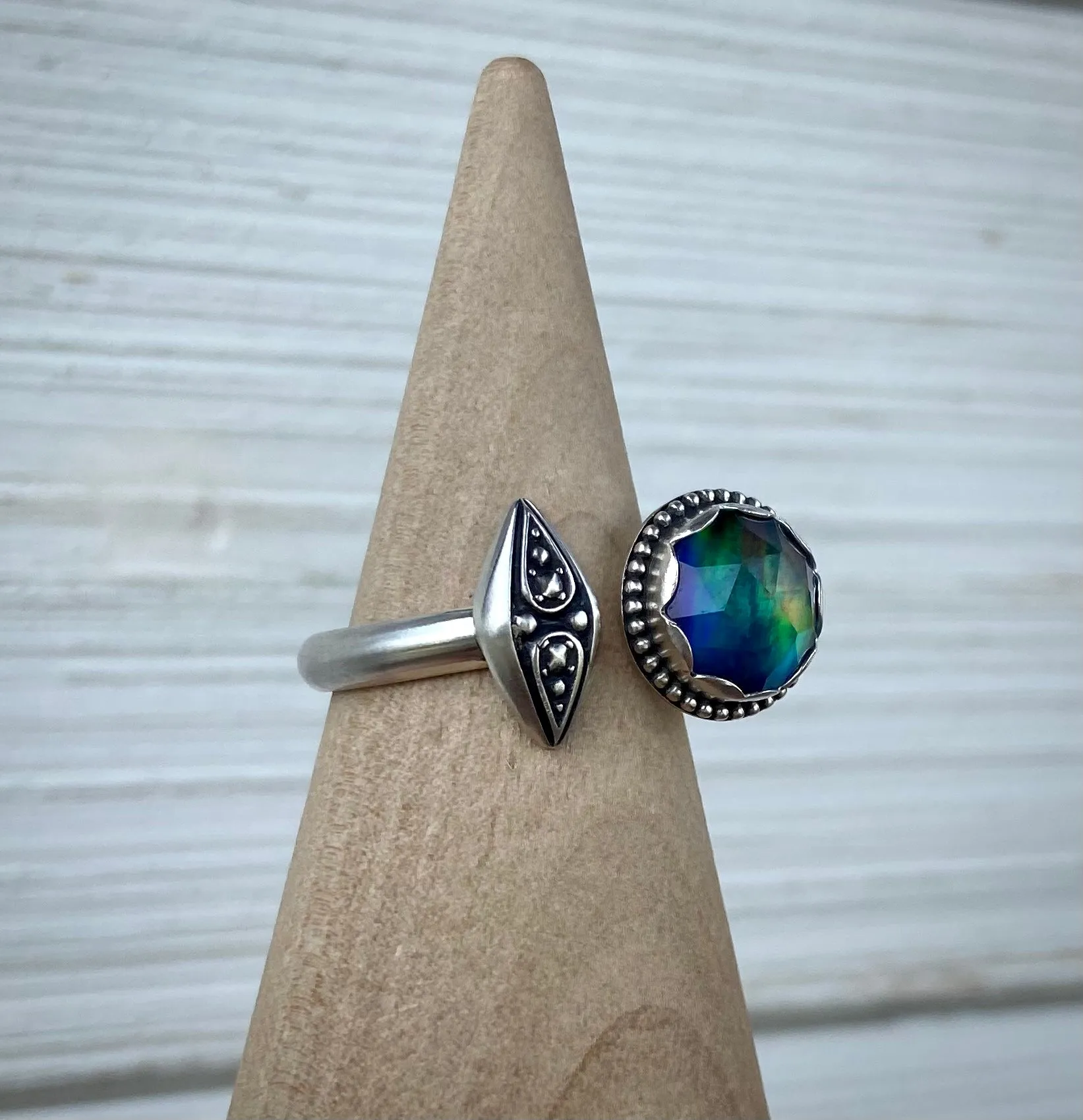 Crystal & Aurora Opal Ring